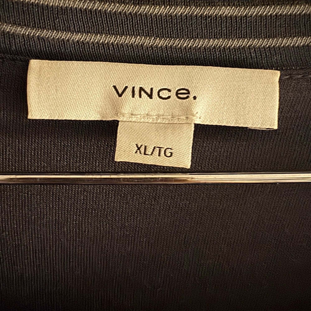 Vince Gray and White Sheath Dress Short Sleeve Crew Neck - Picture 5 of 8